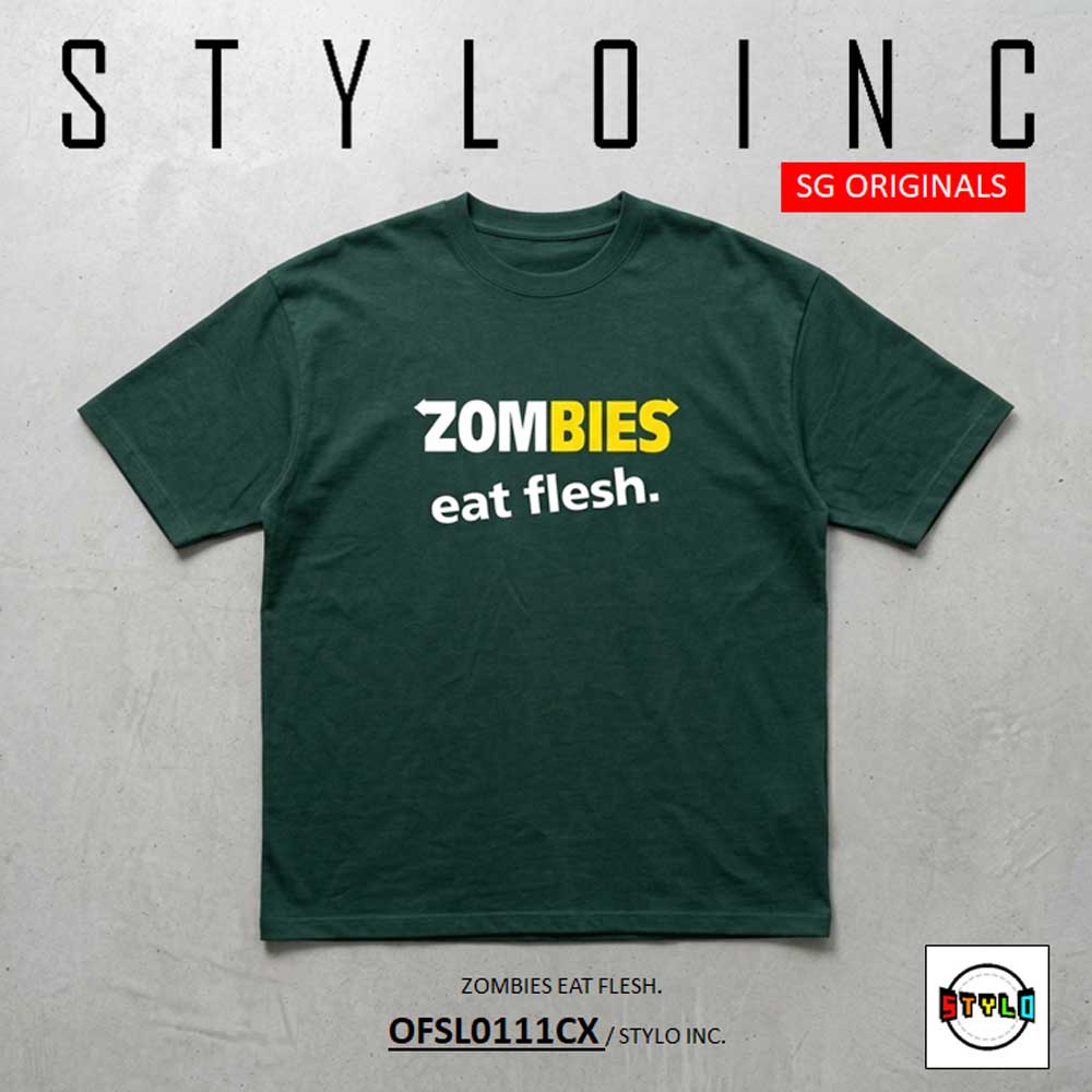OFSL0111CX-01 ZOMBIES eat flesh. Cotton Dri-Fit Shirt - Image 1