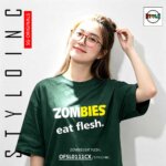 ZOMBIES eat flesh. Cotton Dri-Fit Shirt - Image 10