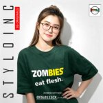 ZOMBIES eat flesh. Cotton Dri-Fit Shirt - Image 12