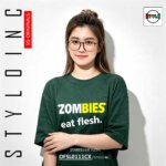 ZOMBIES eat flesh. Cotton Dri-Fit Shirt - Image 6